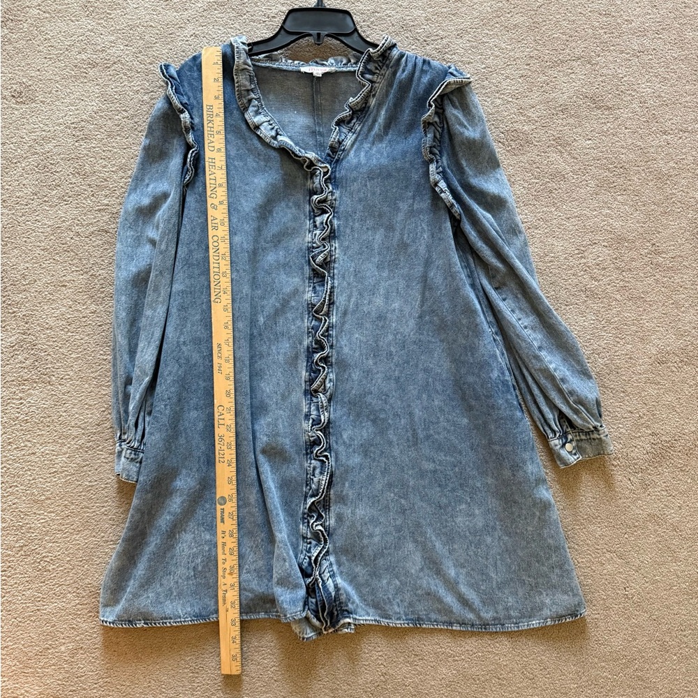 Denim Ruffle Dress - Picture 7 of 7